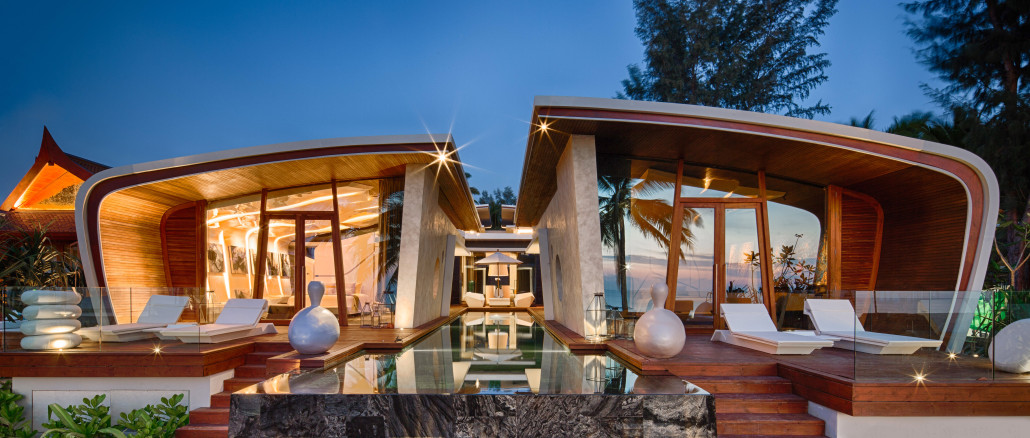 Blick auf die Villa Bianca des Iniala Beach House